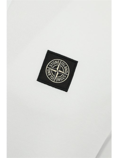 Polo 2SL18 in pique' di cotone white STONE ISLAND | 81152SL18A1001